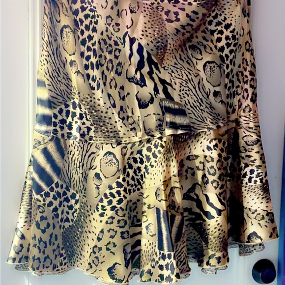 Vintage Silk Reversible Animal Print A-Line Skirt